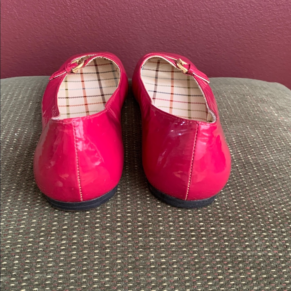 Coach Ellyce Patent Leather Ballet Flats in Vibrant Pink with Gold Accent - Picture 5 of 13